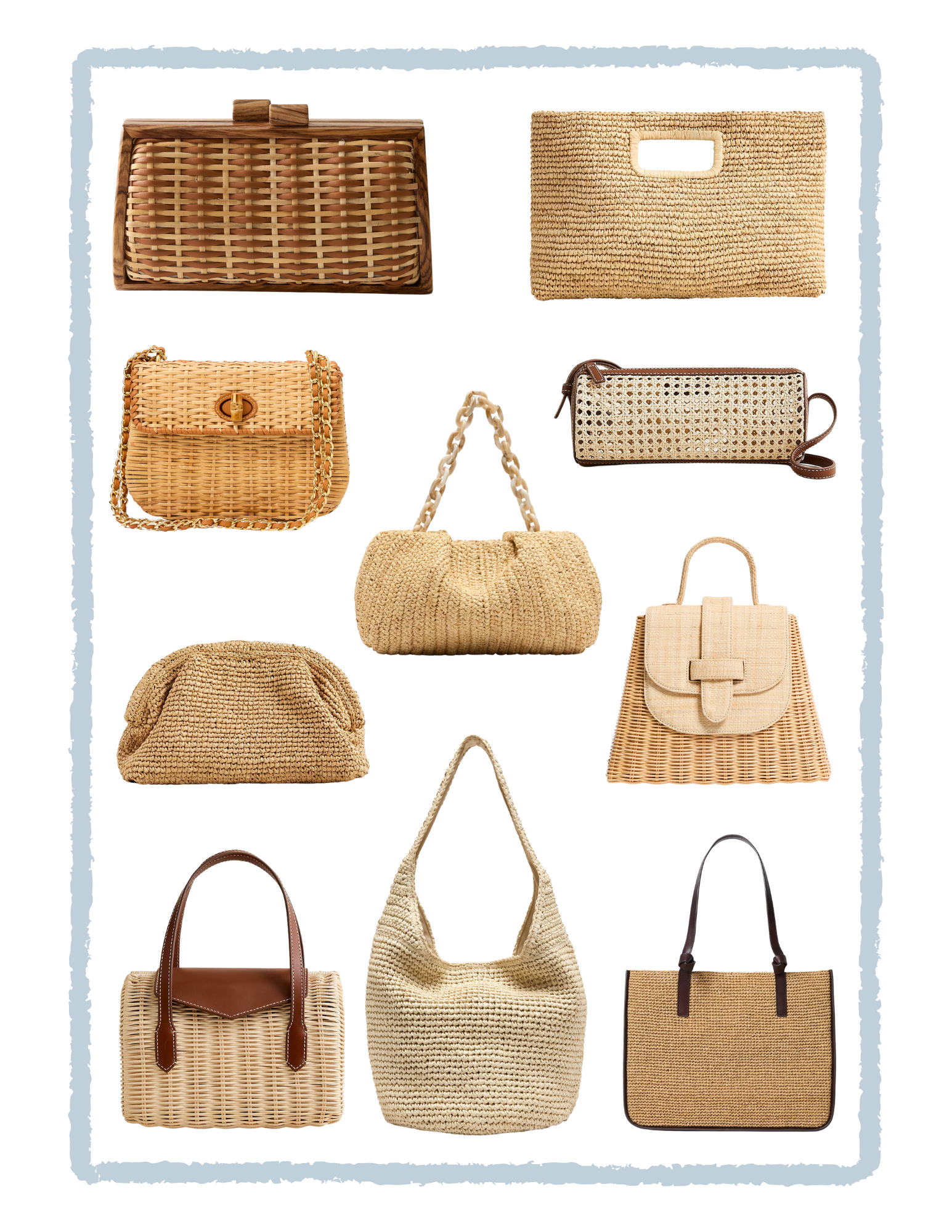 Desiree Leone of Beautifully Seaside shares the most beautiful rattan and raffia bags to buy now for spring and summer.