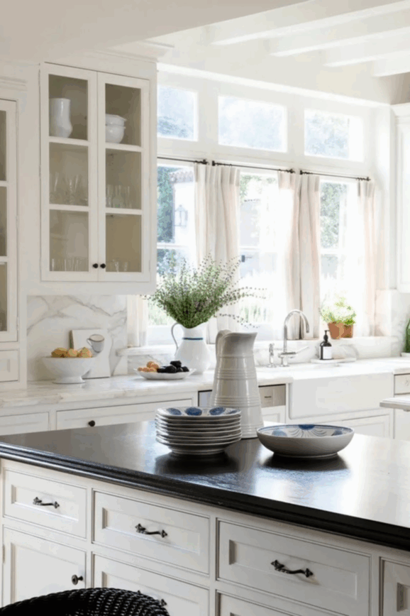 Desiree Leone of Beautifully Seaside shares how to get the dreamy Nancy Meyers kitchen look with just a few touches.