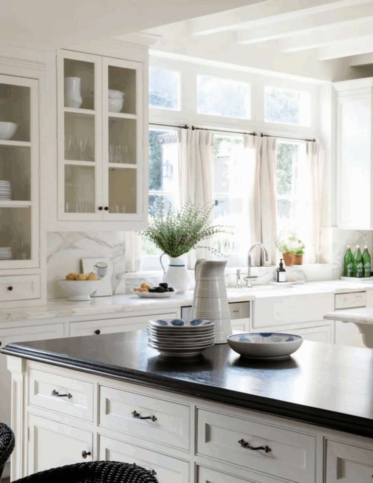 Desiree Leone of Beautifully Seaside shares how to get the dreamy Nancy Meyers kitchen look with just a few touches.
