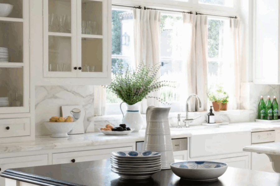 Desiree Leone of Beautifully Seaside shares how to get the dreamy Nancy Meyers kitchen look with just a few touches.