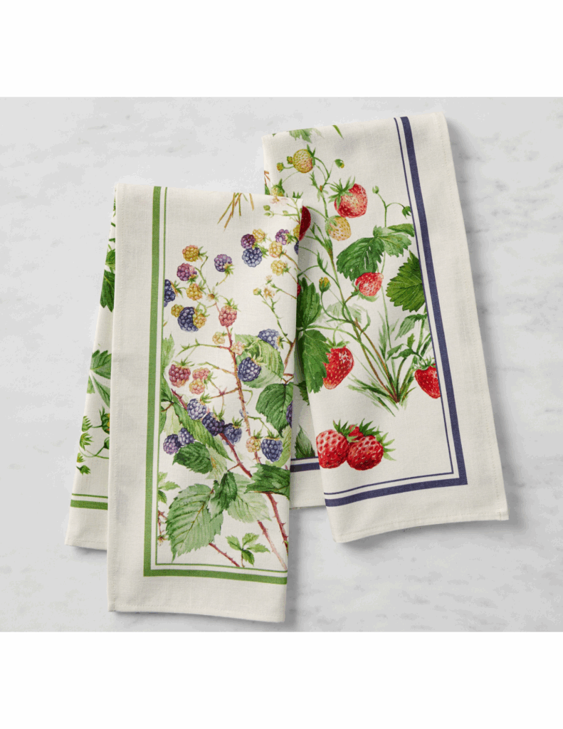 If you love to entertain- you'll want everything on this list, including the prettiest berry kitchen towels, glass vase, and more!