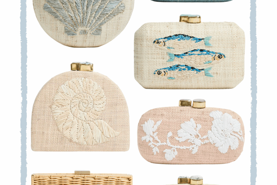 The Prettiest Pamela Munson Clutches + Minaudières for a Coastal Summer Getaway, including beautiful vintage style embroidery.