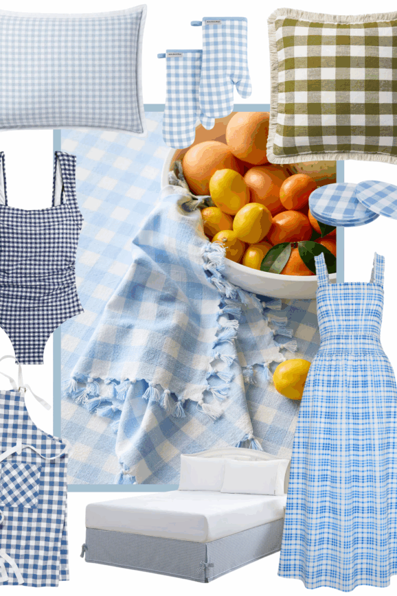 Gingham Is the Print of Summer—Here’s How to Add It to Your Home with charming finds that bring breezy, coastal cottage vibes to every room.