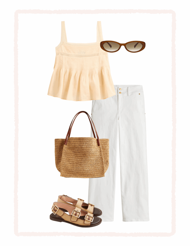 3 dreamy summer outfits that make getting dressed so easy, including the prettiest  accessories for each look.