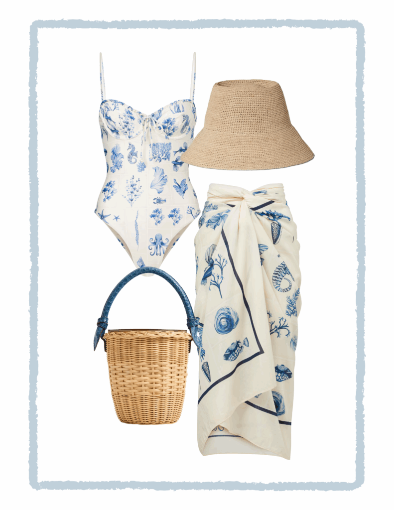 5 effortless early fall outfits with the classic basket bag, featuring the prettiest dresses and accessories.