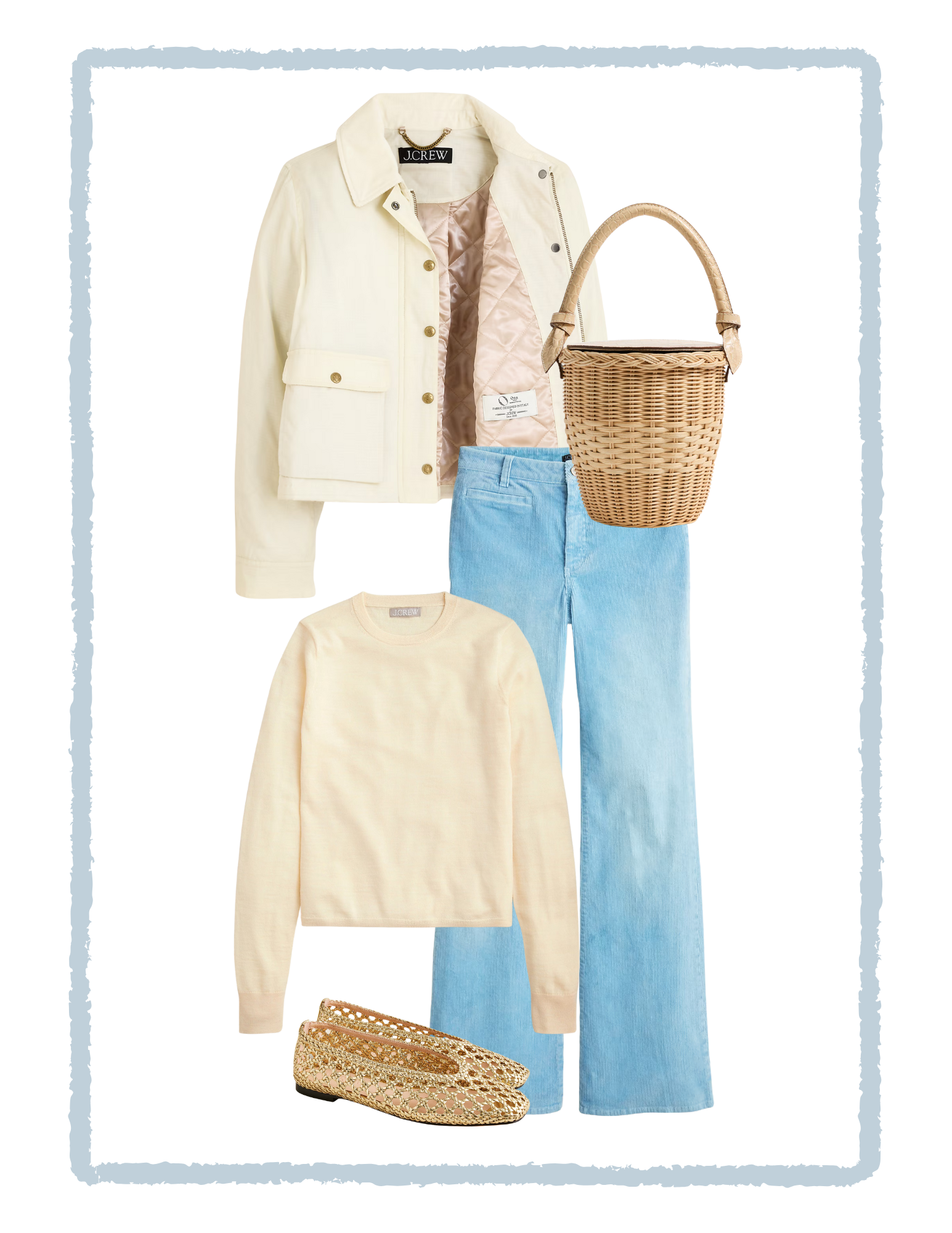 5 effortless early fall outfits with the classic basket bag, featuring the prettiest dresses and accessories.