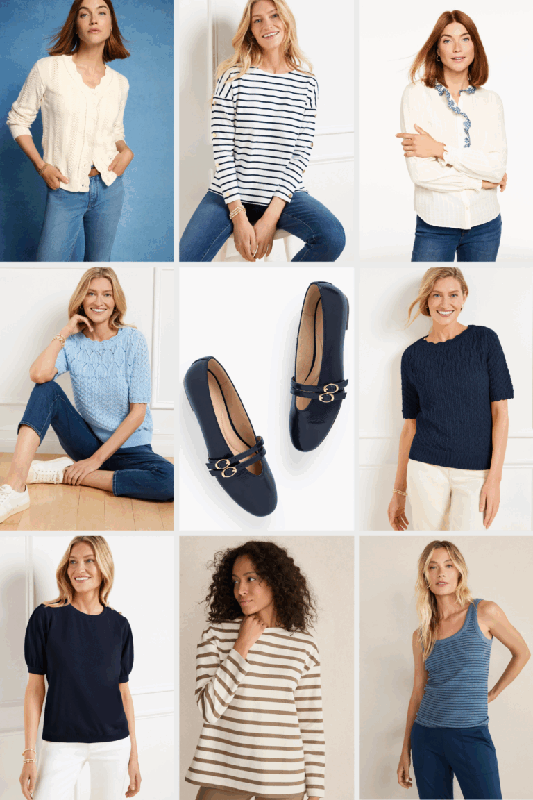 If You Love Coastal Style–You’ll Want Everything in This Talbots Drop, including beautiful ballet flats and lots of scallop styles.