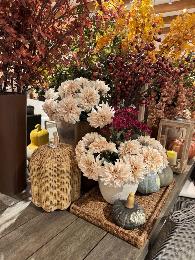 These Pottery Barn finds will make you excited for fall, including pretty fall florals and lots of pumpkins.
