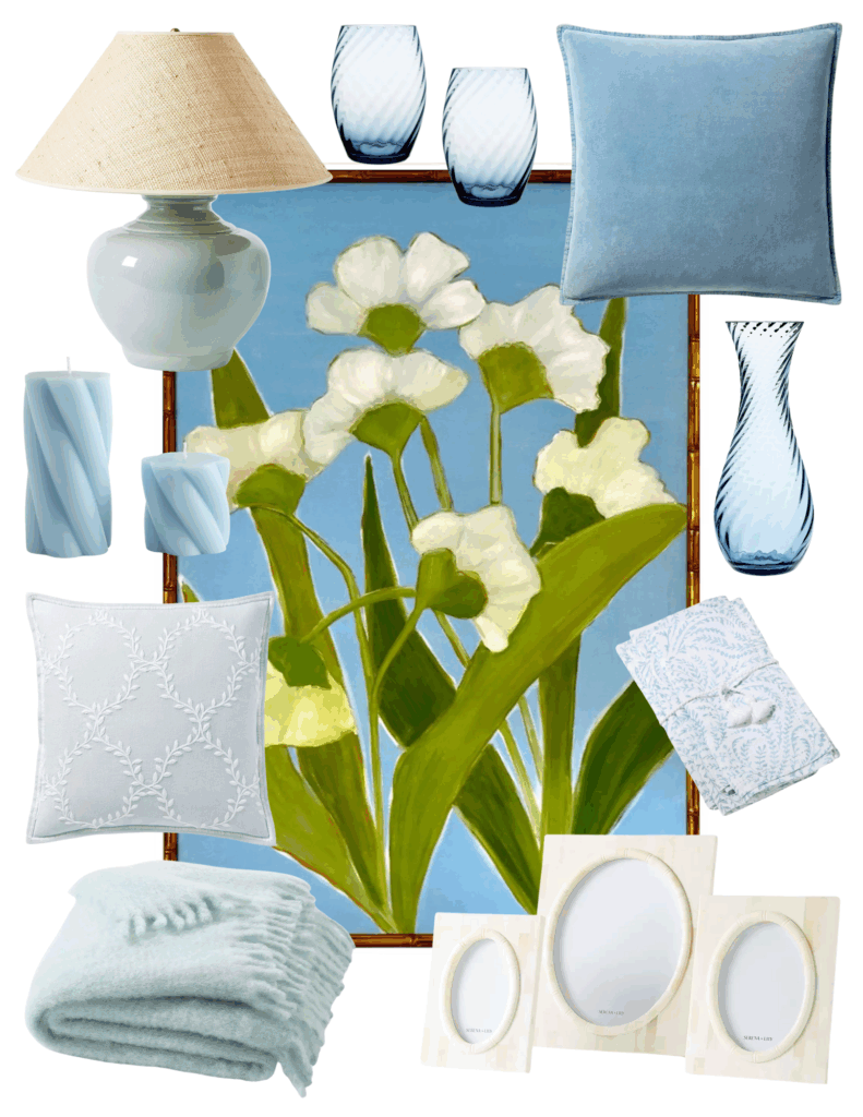 Fresh new home arrivals in shades of blue and white perfect for a cozy and lovely home refresh in the fall season.