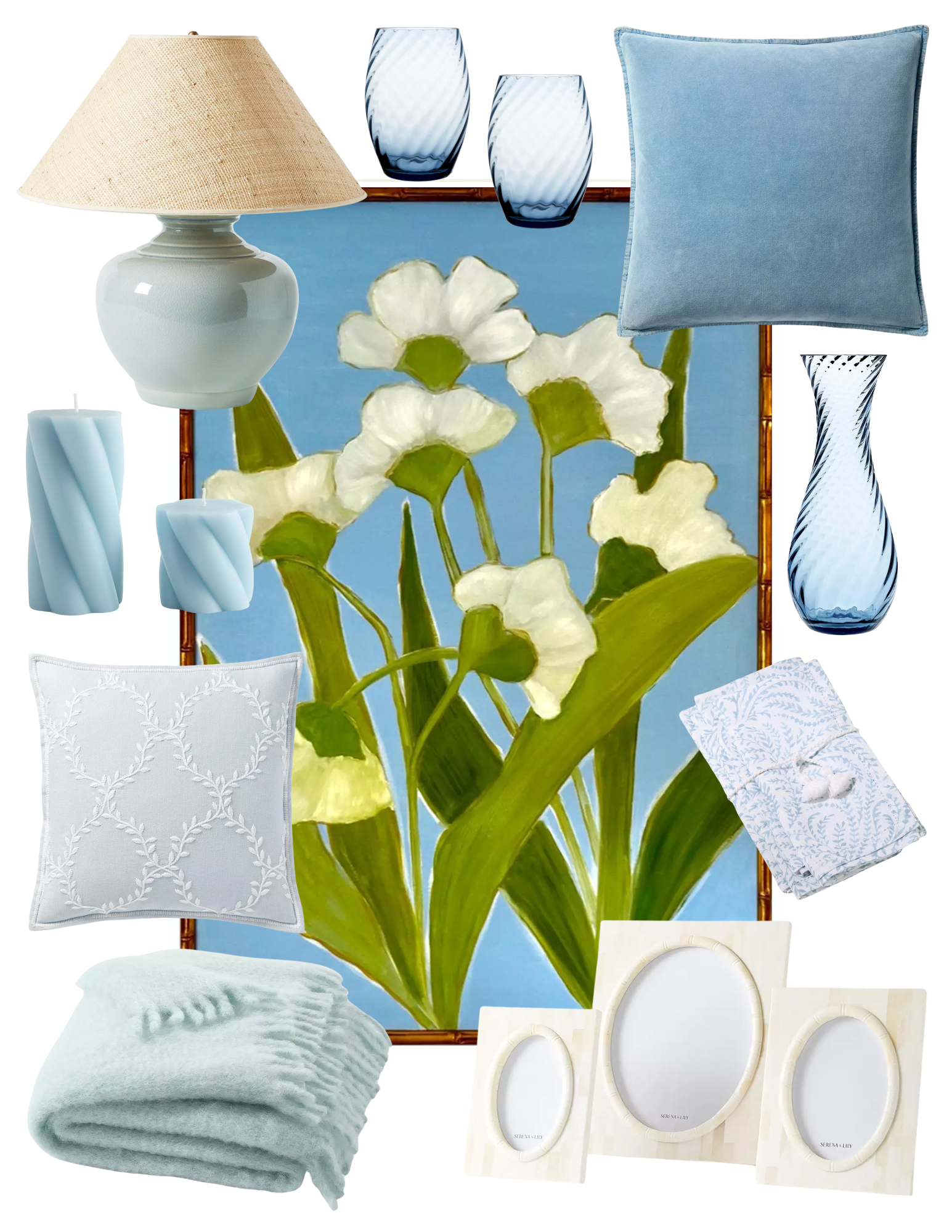 Fresh new home arrivals in shades of blue and white perfect for a cozy and lovely home refresh in the fall season.