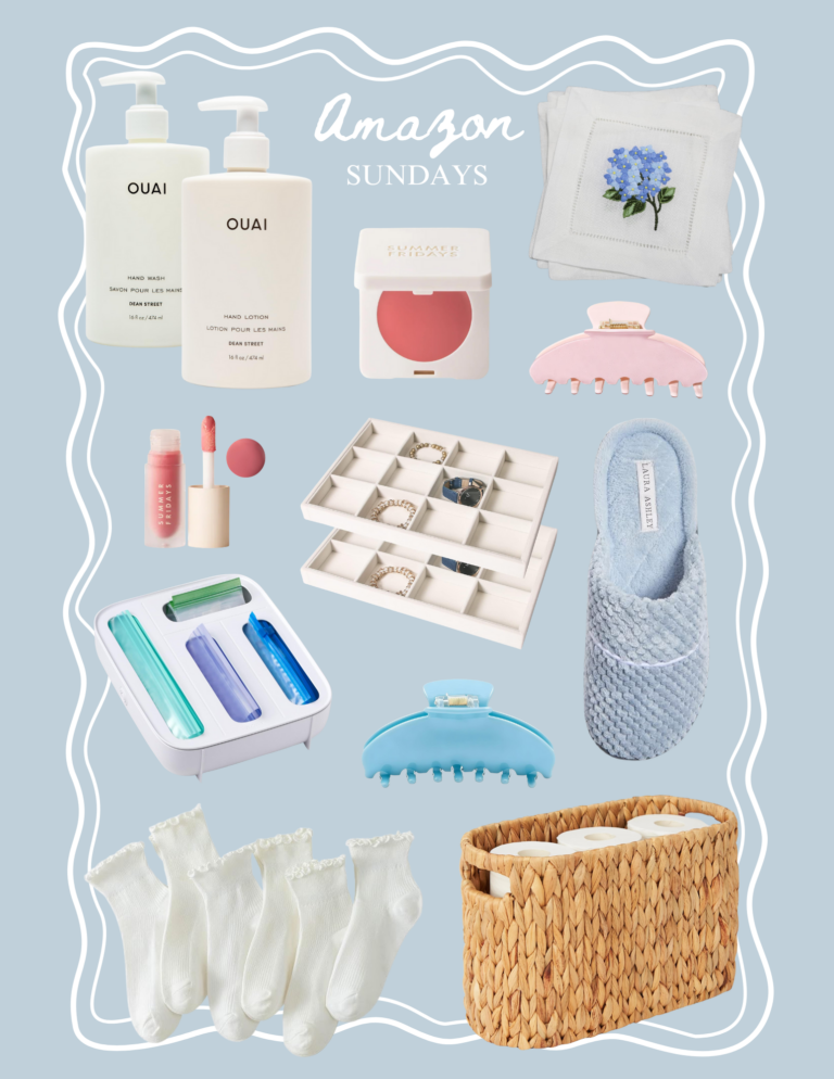 Amazon Sundays 1.18.26. This week I added some organization pieces, some fun ruffle socks, beauty finds, and cute hydrangea cocktail napkins.