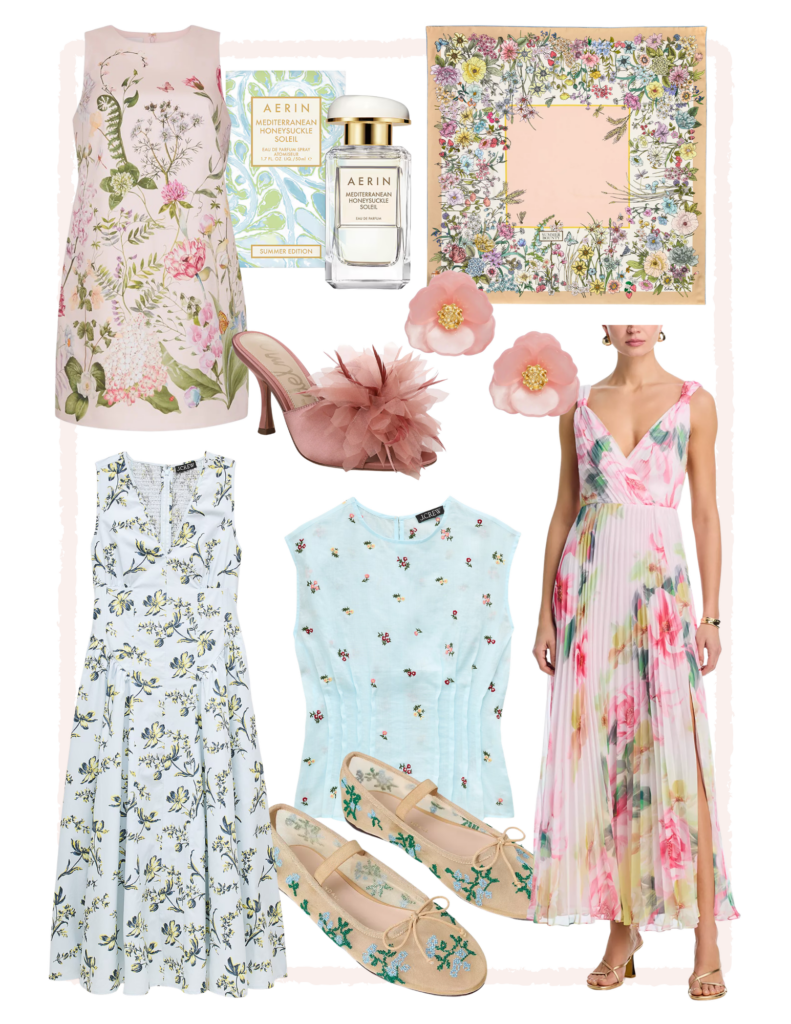 Spring’s Most Beautiful Trend: Garden Florals, including the prettiest dresses, tops, shoes, and more to wear this season. 
