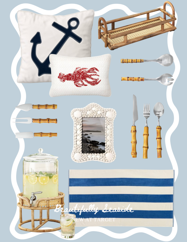 The cutest coastal finds at Target right now and what I plan on adding to my cart for summer entertaining.